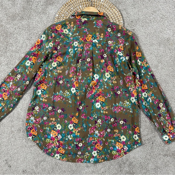 Sundance Women’s Button Up Longsleeve Shirt Floral Multicolor Boho Lightweight L - Picture 10 of 15